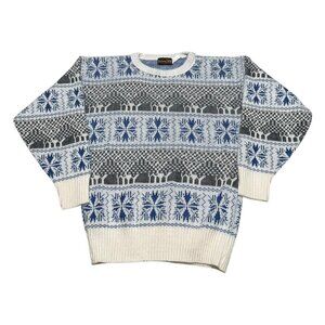 Vintage 80s Botany 500 Christmas Multicolor‎ Sweater Adult Medium